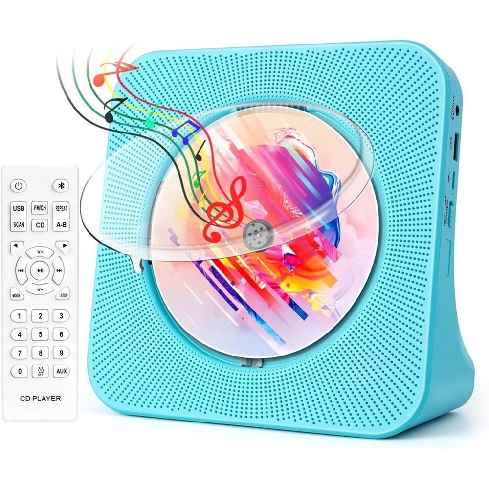 NEW! Desktop CD Player Portable Bluetooth Dual Stereo Speakers Remote Control